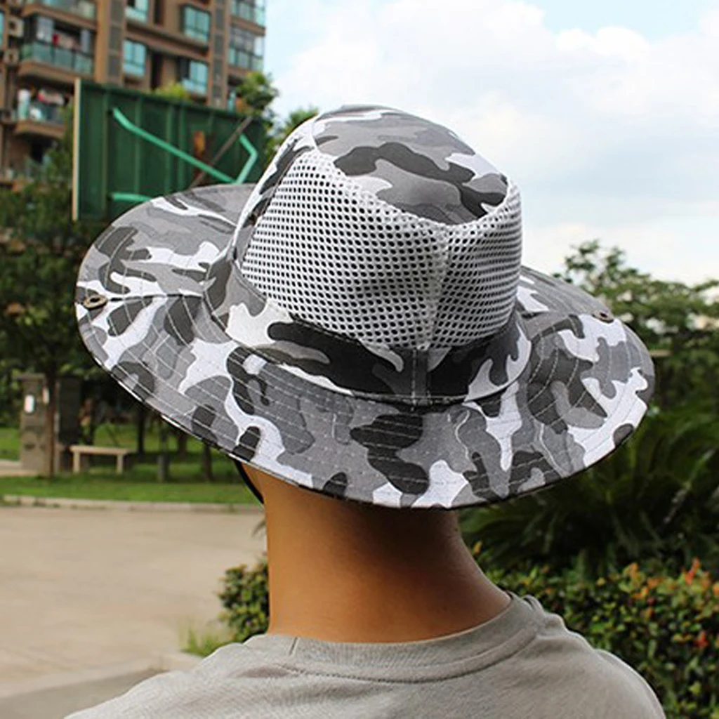 Сетчатая Панама уличная рыбалка шляпа boonie Охотничья Защита от солнца дышащая