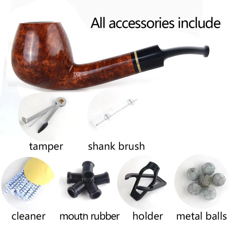 Деревянные трубки для курения Briar трубы Гладкие дым табачный фильтр сигарет