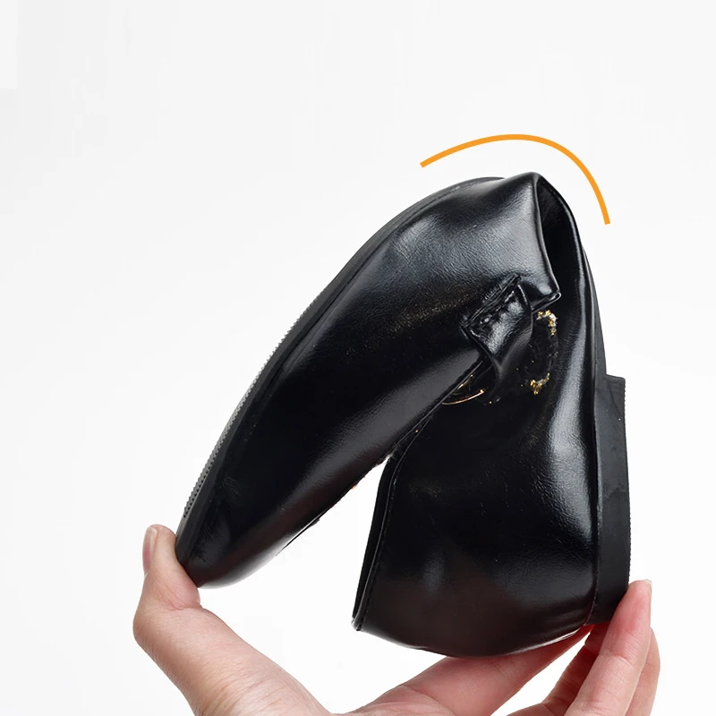 Fashion Women's Shoes Spring British Style Low-Heeled Ioafers Comfortable Female Single Moccasins Gold Metal Chain Flat Shoes