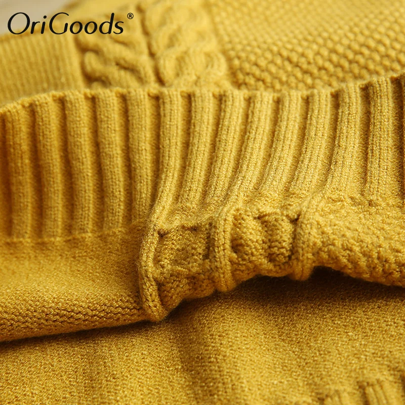 OriGoods Женский вязаный жилет с v-образным вырезом без рукавов свитер 2019 Осень