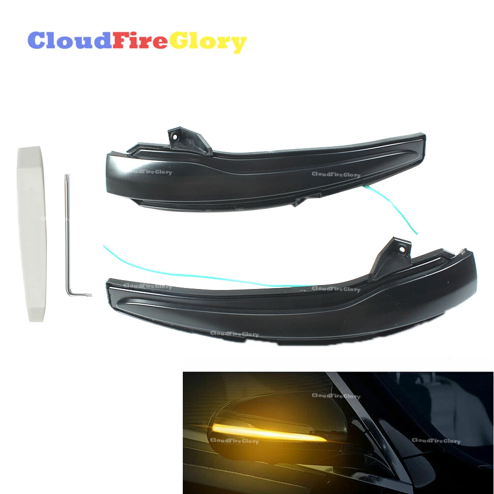 

CloudFireGlory For C E S-class E S Pair Left+ Right Smoked Dynamic Side Mirror Sequential Turn Signal Light A0999064601 A0999064