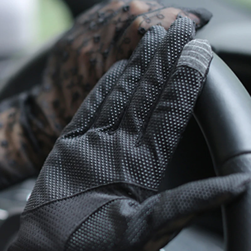 Летние женские перчатки для вождения солнцезащитные кружевные с защитой от УФ