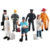 7pcs simulation miniature people model hand painted figurines police officer realistic diy layout sand table toy mini scenes