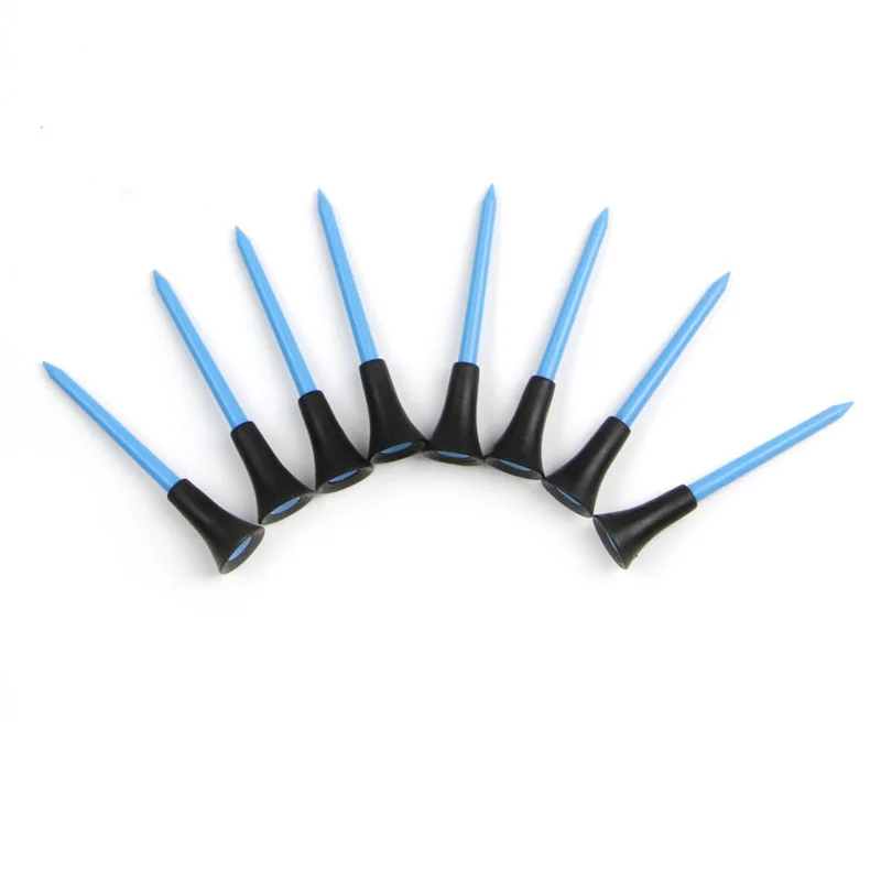 

50pcs Golf Tools 83mm Multicolor Plastic Golf Tees Rubber Cushion Professional