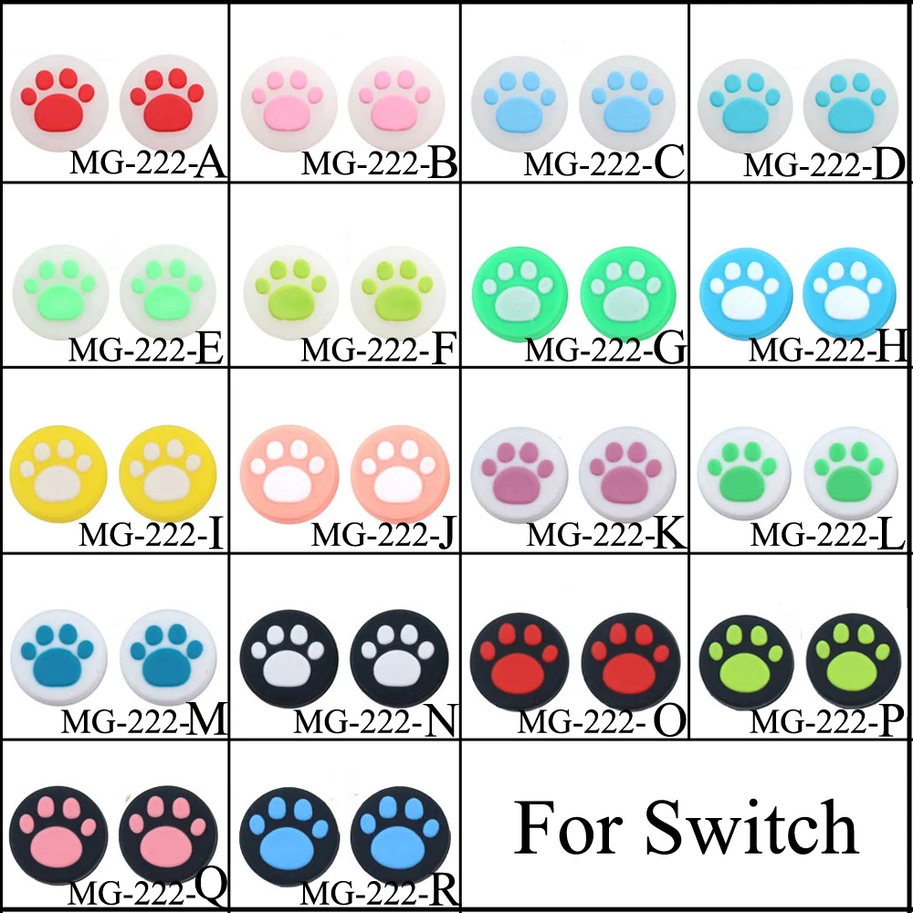 

YuXi Cat Paw Soft Silicone Case Joystick Cover Replacement For Nintend Switch NS Lite Joy-Con Controller Thumb Stick Grip Caps
