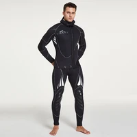 sbart 5mm scuba long sleeve hooded 2 pieces neoprene keep warm waterproof diving suit men snorkeling spearfishing swim wetsuits