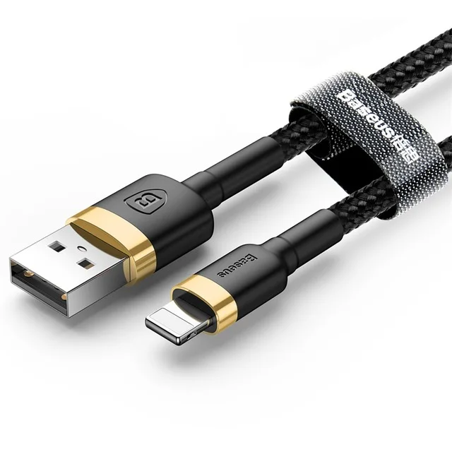 Gold Black Usb-кабель Baseus для iPhone Xs Max XR X 8 8plus 2.4A, быстрое зарядное устройство, синхронизация данных, usb-кабель для iPhone 7, зарядный шнур для мобильного телефона кабель usb for iphone xr зарядное устройство - Цвет: Gold Black