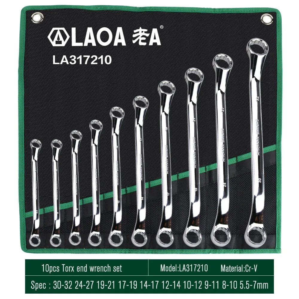 LAOA Набор комбинированных гаечных ключей с сумкой с открытым концом, набор инструментов для ремонта авто