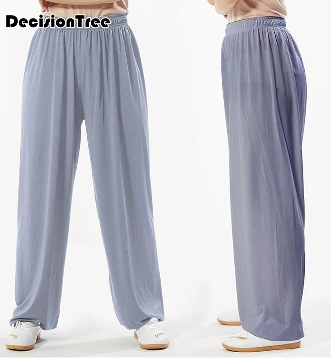 

Женские Штаны Для Йоги 2021, шаровары для танцев, йоги, полноразмерные брюки taichi, гладкие антистатические штаны без усадки, Прямая поставка