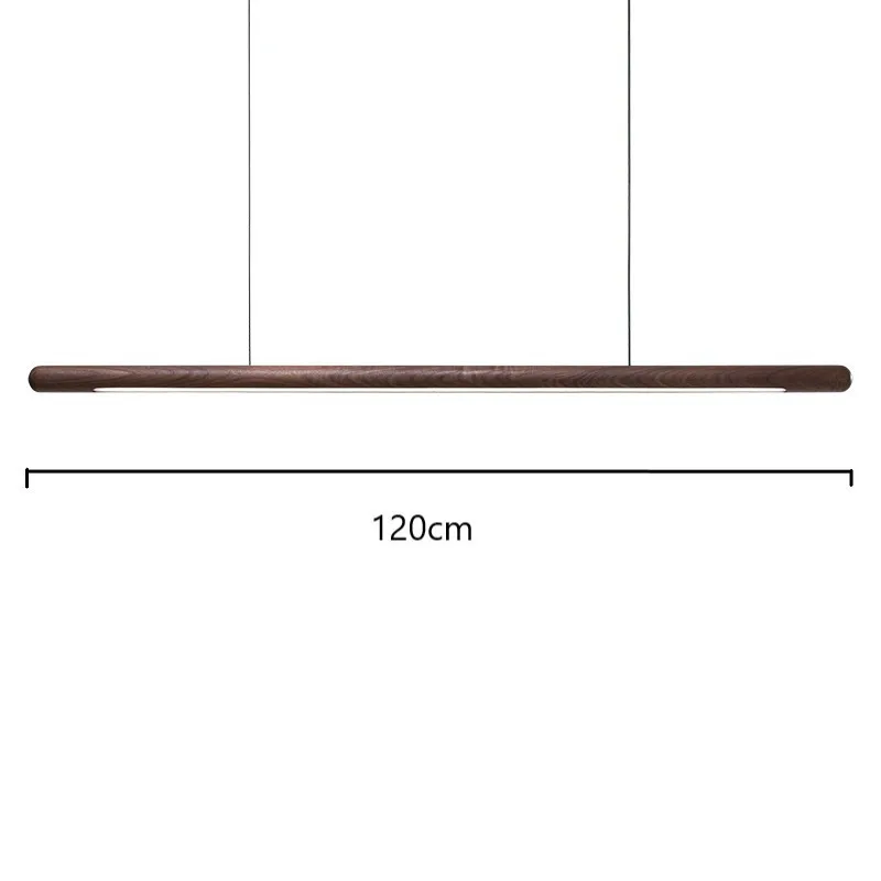 Round Black Walnut Solid Wood Pendant Lights Fixtures Nordic Long Stick Hanglamp Dining Room Restaurant Bar Kitchen Hanging Lamp | Освещение