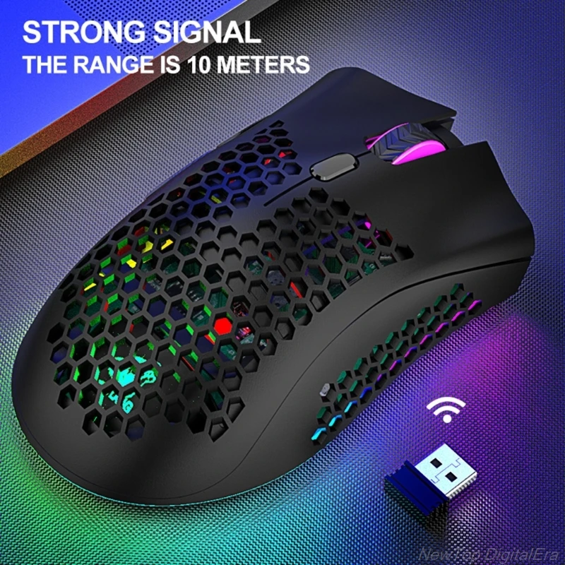 

Lightweight X3 Gaming Mouse Honeycomb Shell Wireless Ergonomic Mice for Computer Gamer Computer Peripheral Peripheral J07 21