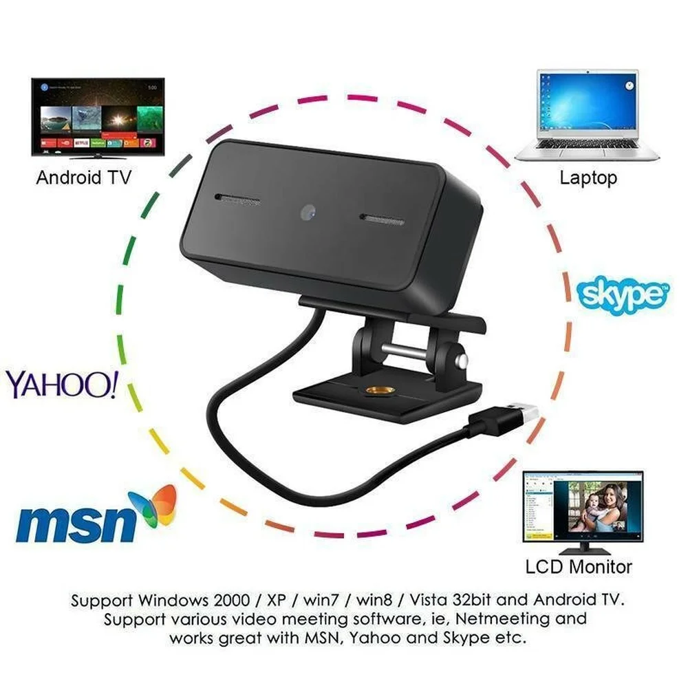 

USB 1080P HD Webcam Web Camera Auto Focus W/Micro Video Calling for Computer US