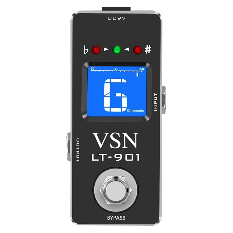 

VSN Guitar Chromatic Tuner Pedal for High Precision Guitar Bass Tuner Pedal +/-1 Cent Mini Guitar Pedal Tuner True Bypass LT-901