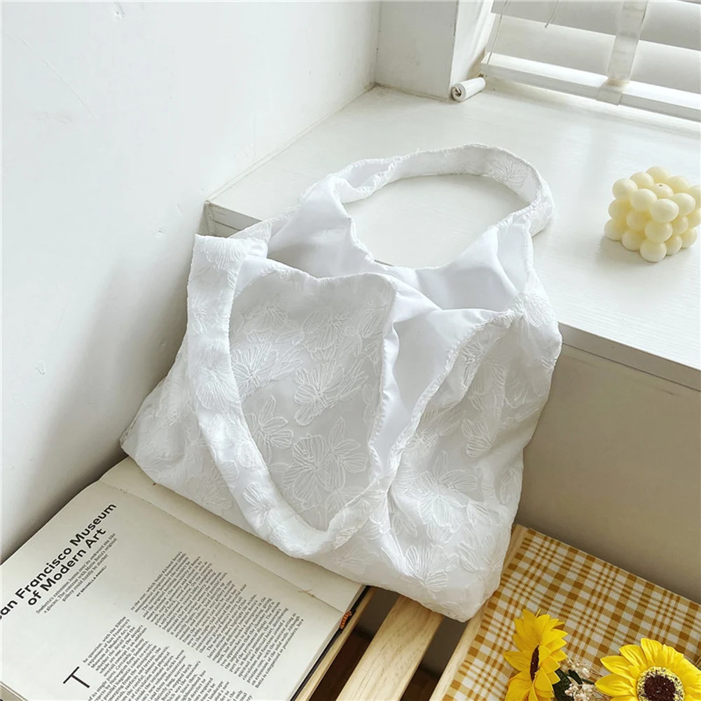 

Женская сумка на плечо, модная вертикальная, квадратная, однотонная, с тиснением, с цветочным кружевом, холщовая, повседневная сумка для пок...