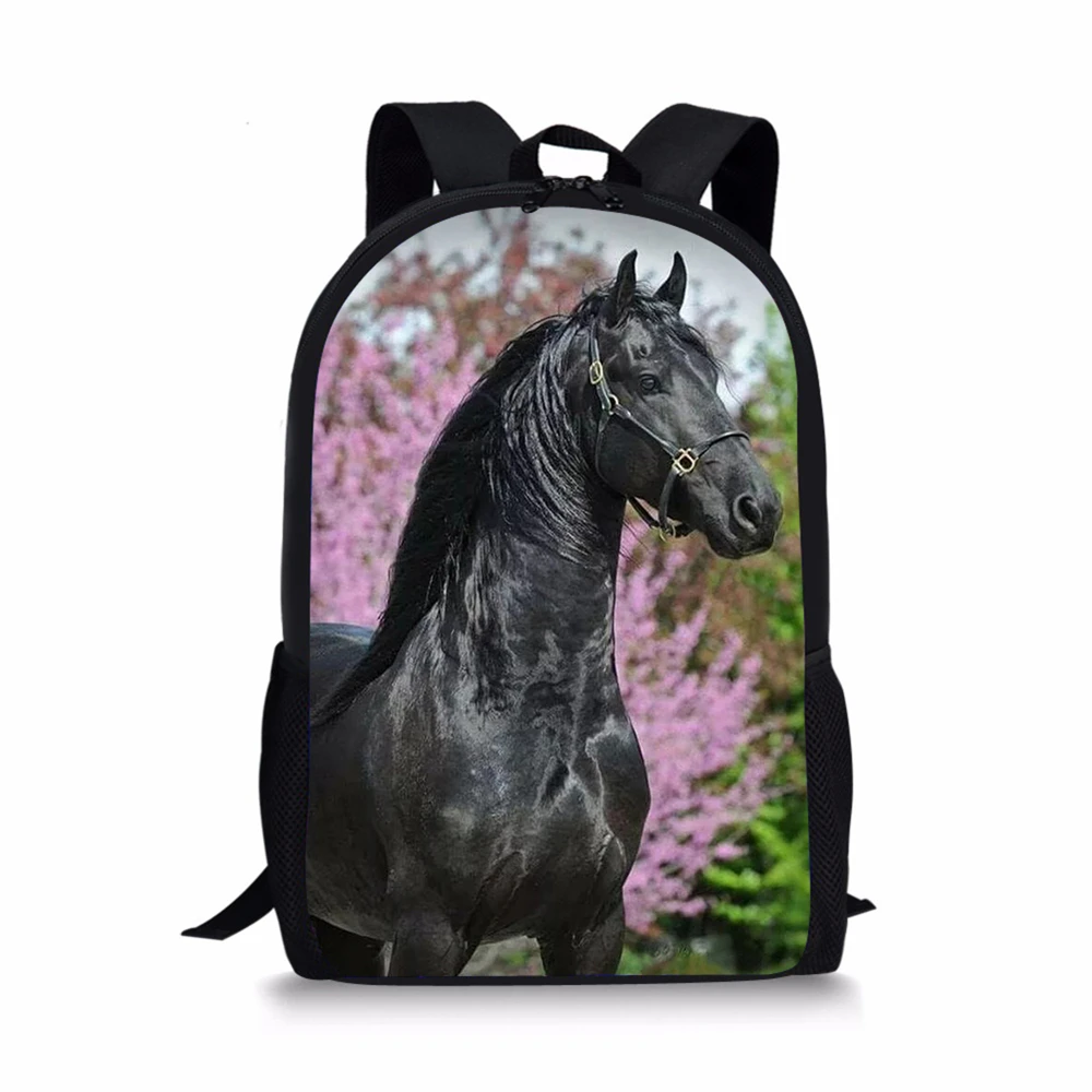 HaoYun Fashion Children's Backpack Flower Horse Prints Pattern Toddler School Book Bags Cute Animal Women's Travel Backpack