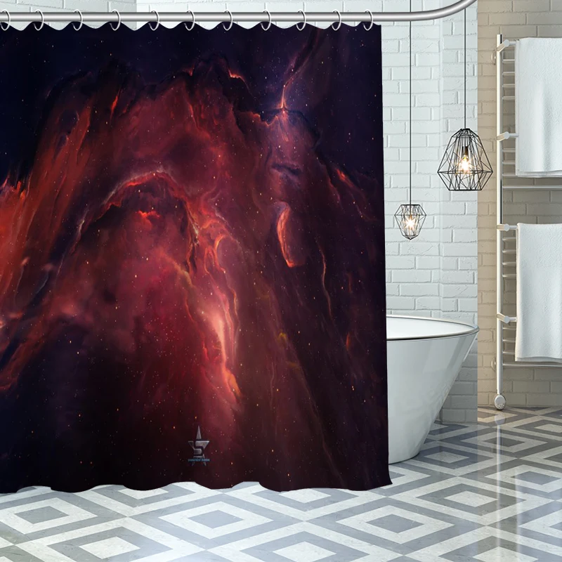 

Nebula Shower Curtains Waterproof Fabric Bathroom Decoration Supply Washable Bath And Shower Curtain Custom