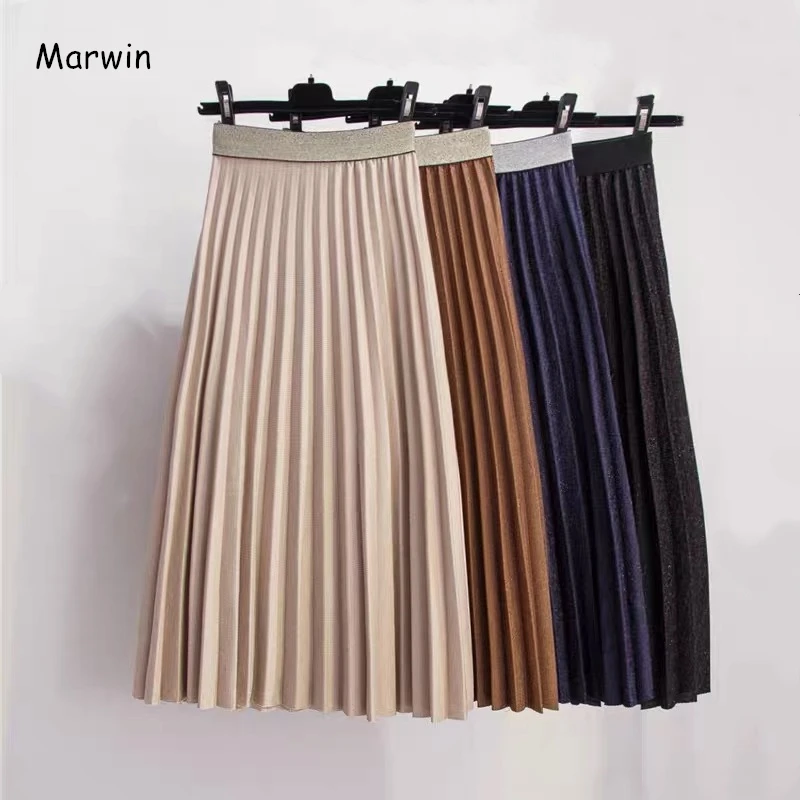 Marwin/Новинка 2019 года Сезон Зима однотонные трапециевидные женские юбки в уличном