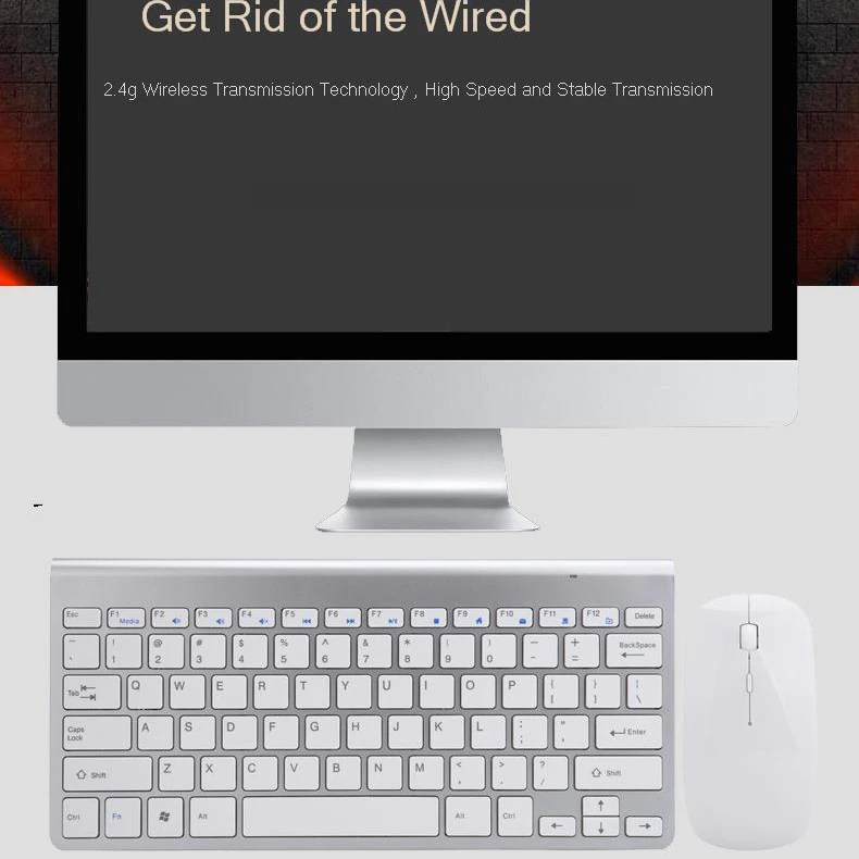 Портативная беспроводная клавиатура и мышь 2 4 ГГц мультимедийная набор для
