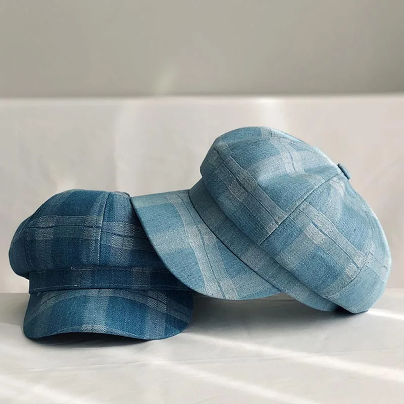 Восьмиугольная кепка Fibonacci для мужчин и женщин клетчатый берет ретро-козырек