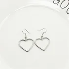 Серьги-каффы женские, ажурные, в форме сердца, простой дизайн, серебристый цветов, A197