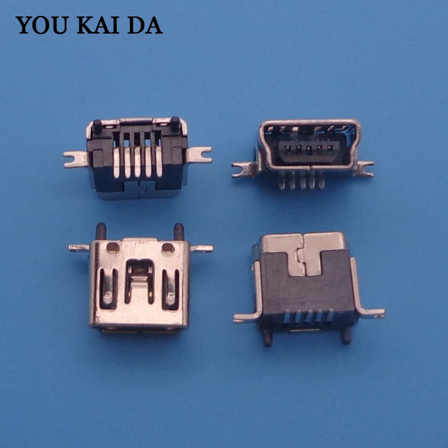 10 шт. мини USB Тип B Женский 5 Pin DIP Вертикальная нога PCB 180 градусов разъем V3 Micro