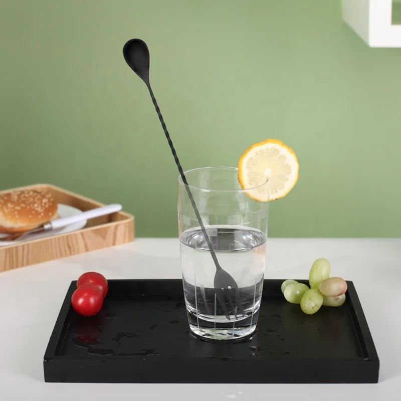 Многоразовая Коктейльная ложка для смешивания с длинной ручкой из нержавеющей