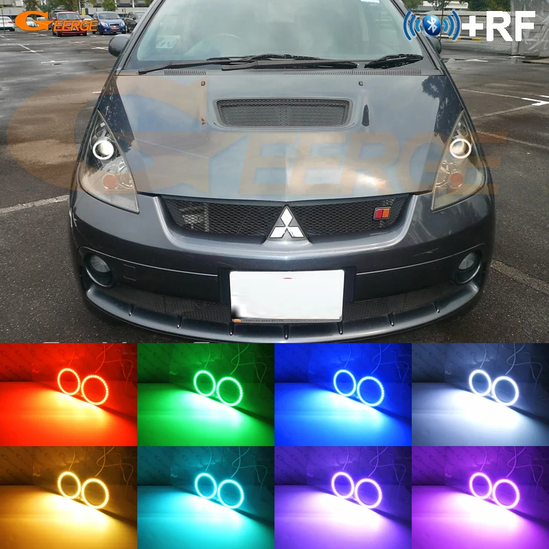 Для mitsubishi colt version R 2006 2007 2008 RF remote Bluetooth APP многоцветный ультра яркий RGB LED Angel Eyes Halo Ring