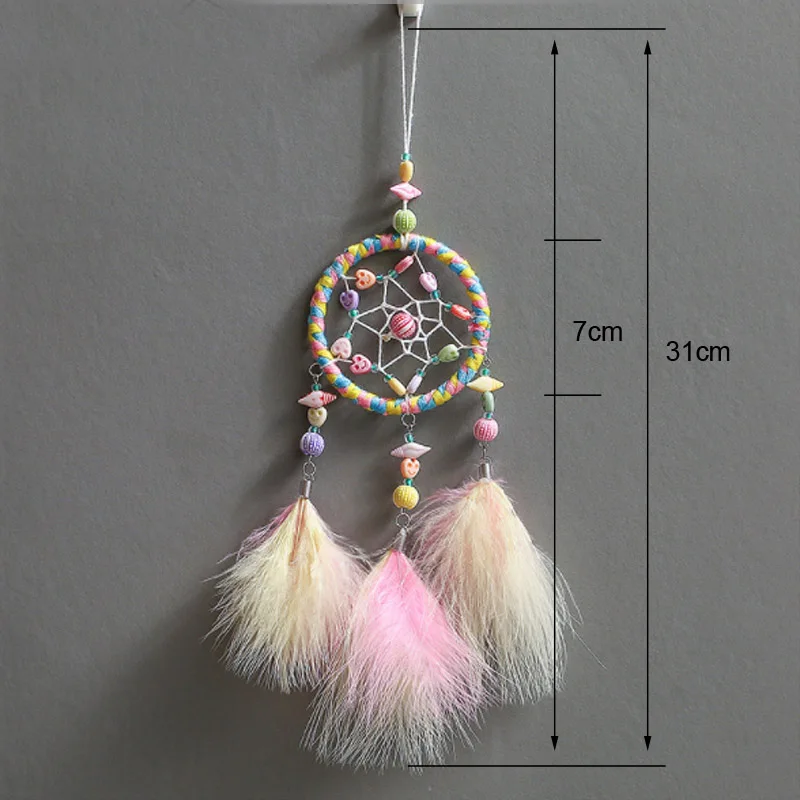 Инс стиль ярко-розовый Ловец снов аксессуар перо Автомобильное Зеркало