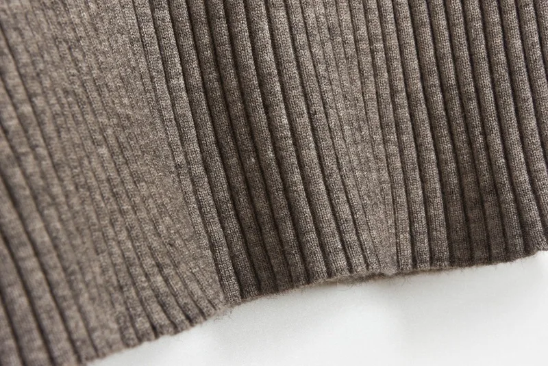 

2020 Vintage Autumn women Pullover Shirt Puff Sleeve Knit Sweater Korean Elasticity Patchwork o-neck Female pull Femme Clothing