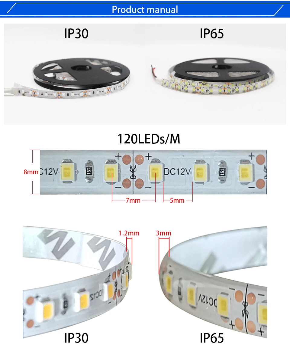 12 V 120 светодиодный/m 5 м/лот 2835 Светодиодный гибкие полосы светильник белый теплый Белый и зеленый цвета, желтый, красный, синий, 2835 не обладает водонепроницаемостью: светодиодный полосы