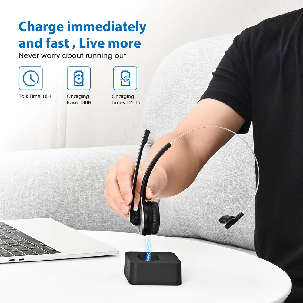 Mpow M5 Pro беспроводные наушники Bluetooth Накладные наушники Krystal прозрачные наушники с шумоподавлением с микрофоном и зарядной базой