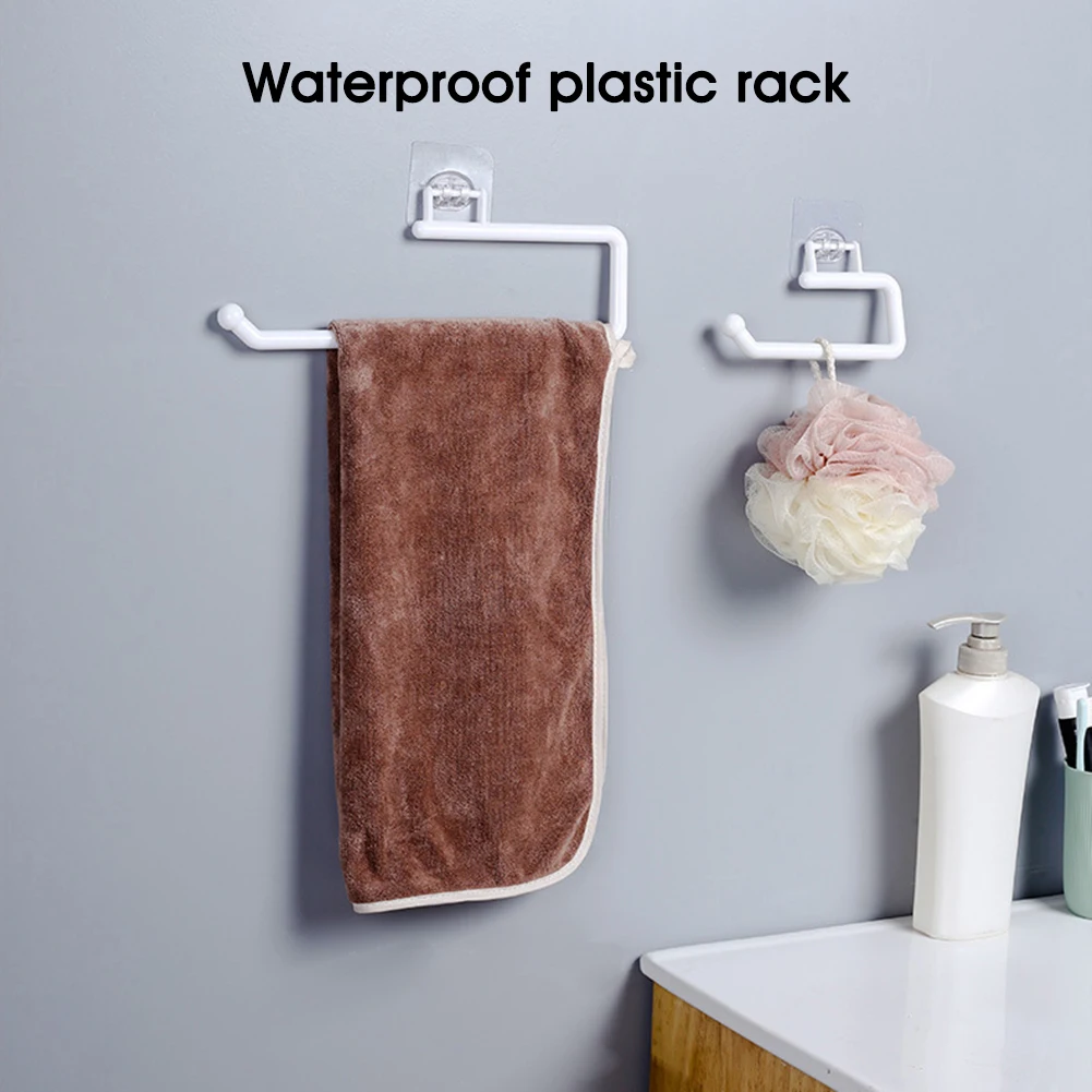 

1pcs Kitchen Paper Towel Holder Self-adhesive Accessories Under Cabinet Roll Rack Tissue Hanger Storage Rack for Bathroom Toilet