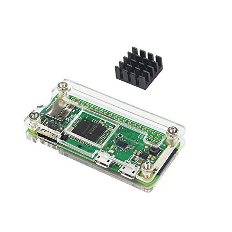 Акриловый чехол для Raspberry Pi Zero с радиатором прозрачный черный и синий корпус RPI