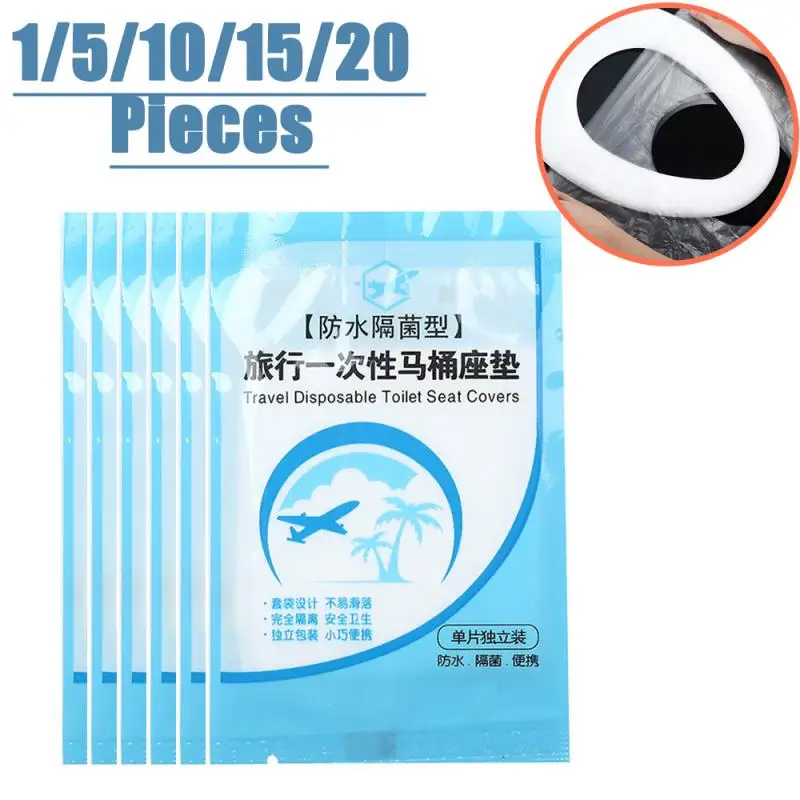 

20pcs Disposable Toilet Seat Cover 100% Waterproof Safety Travel/Camping Bathroom Accessiories Mat Portable Toilet Seat Cover