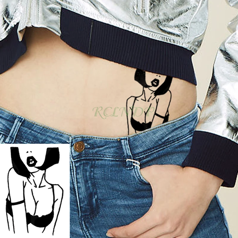 Waterproof Temporary Tattoo Sticker Sexy Girl Fake Tatto Cool Smoking lady Flash Tatoo Shoulder Wrist belly Foot For Men Women | Красота и