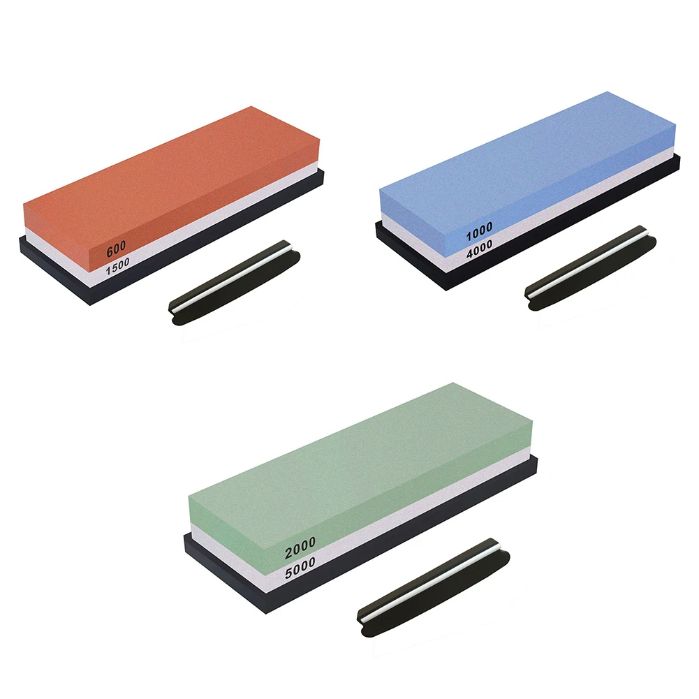 

Whetstone, Double-Sided Knife Sharpening Stone Set Grit 600/1500 Knife Sharpener Combination Waterstone Kits with Non-slip Silic