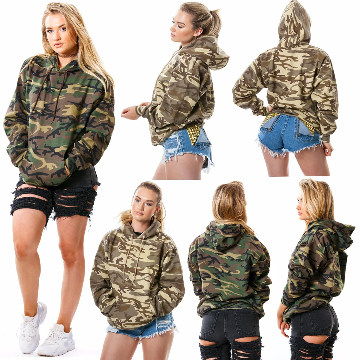 Женская камуфляжная Толстовка с длинным рукавом в стиле хип хоп|pullover sweatshirt|hoodies