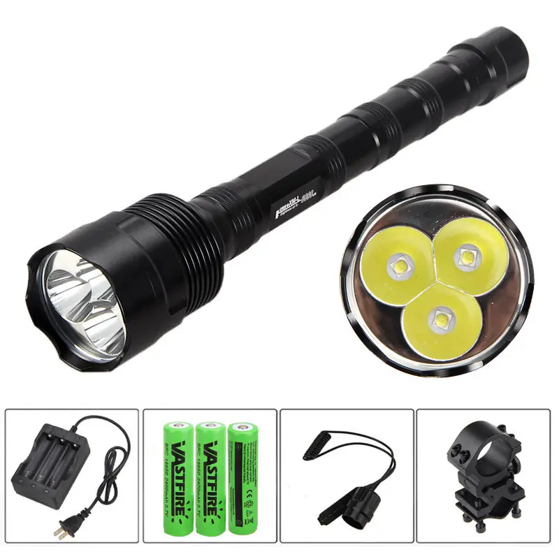 Светодиодный фонарик 500 ярдов 3X T6/Q5 фотовспышка 18650 лм цвет зеленый/красный/белый