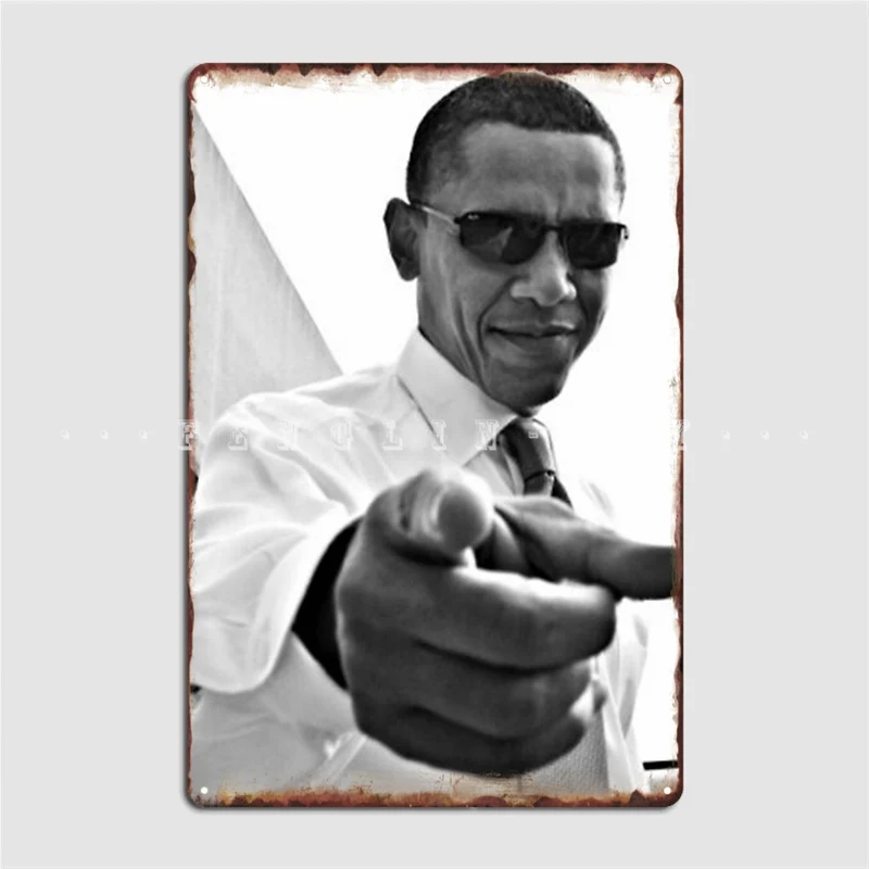 

Металлический знак Обама, настенная пещера, клубный бар, персонализированный Настенный декор, жестяной плакат