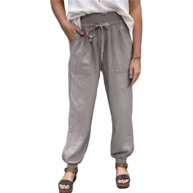 

2021 Women's Clothing The New Loose Harlan Trousers Elastic Waist Casual Pants