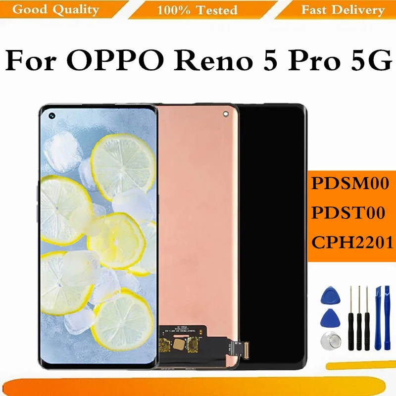 

AMOLED для OPPO Reno5 Pro 5G ЖК-дисплей Сенсорная панель цифровая сборка PDST00 CPH2201 PDSM00