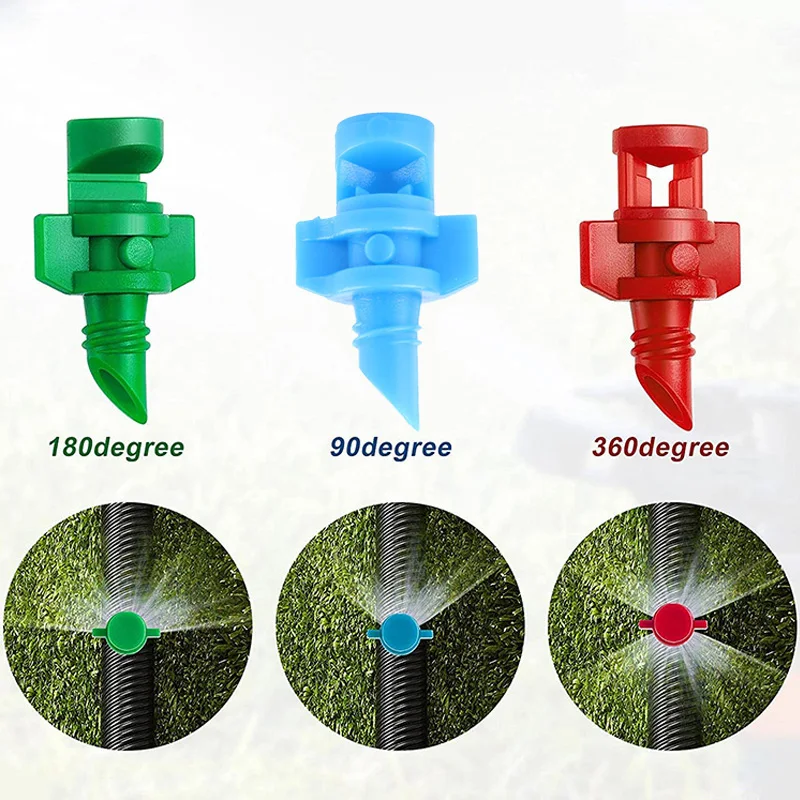 

20Pcs 90/180/360 Degrees Refraction Sprinkler Refraction Nozzle Sprayer Threaded Connection Garden Irrigation System Accessories