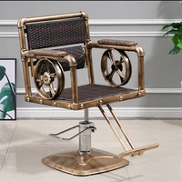 retro rattan wrought iron hairdressing chair hair salon special lifting adjustable hairdressing chair