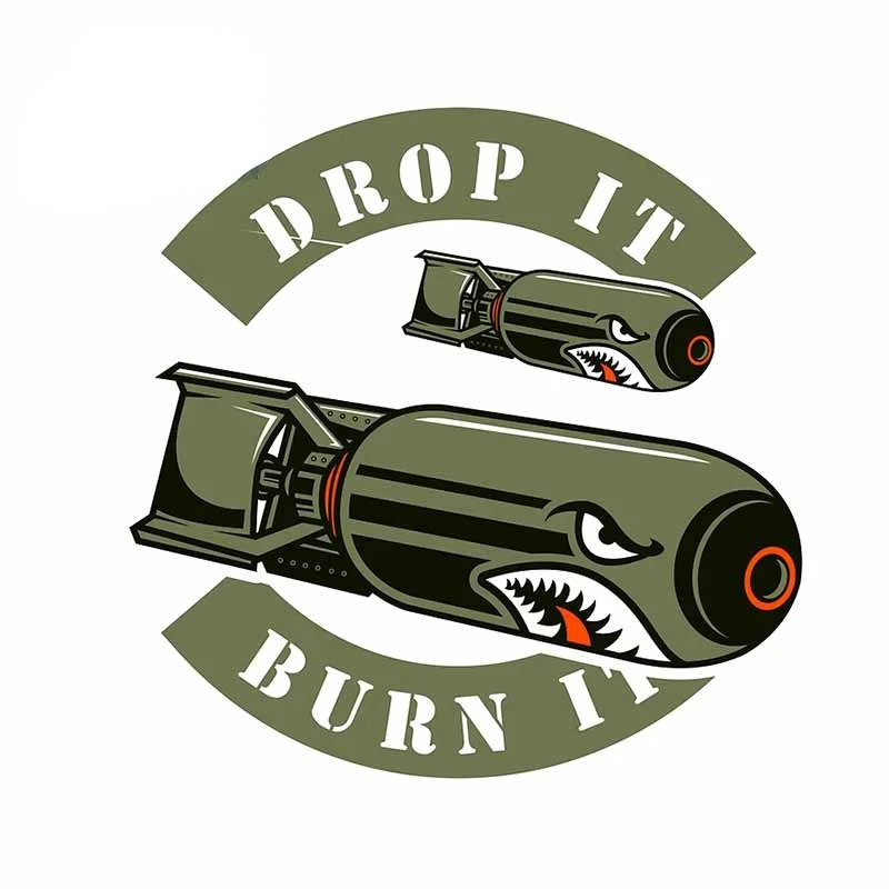 

Fashion Design Bomb Drop It Burn It Anime VAN Decal Scratch-Proof Trunk Car Stickers Occlusion Scratch Car Styling Kk13*13cm