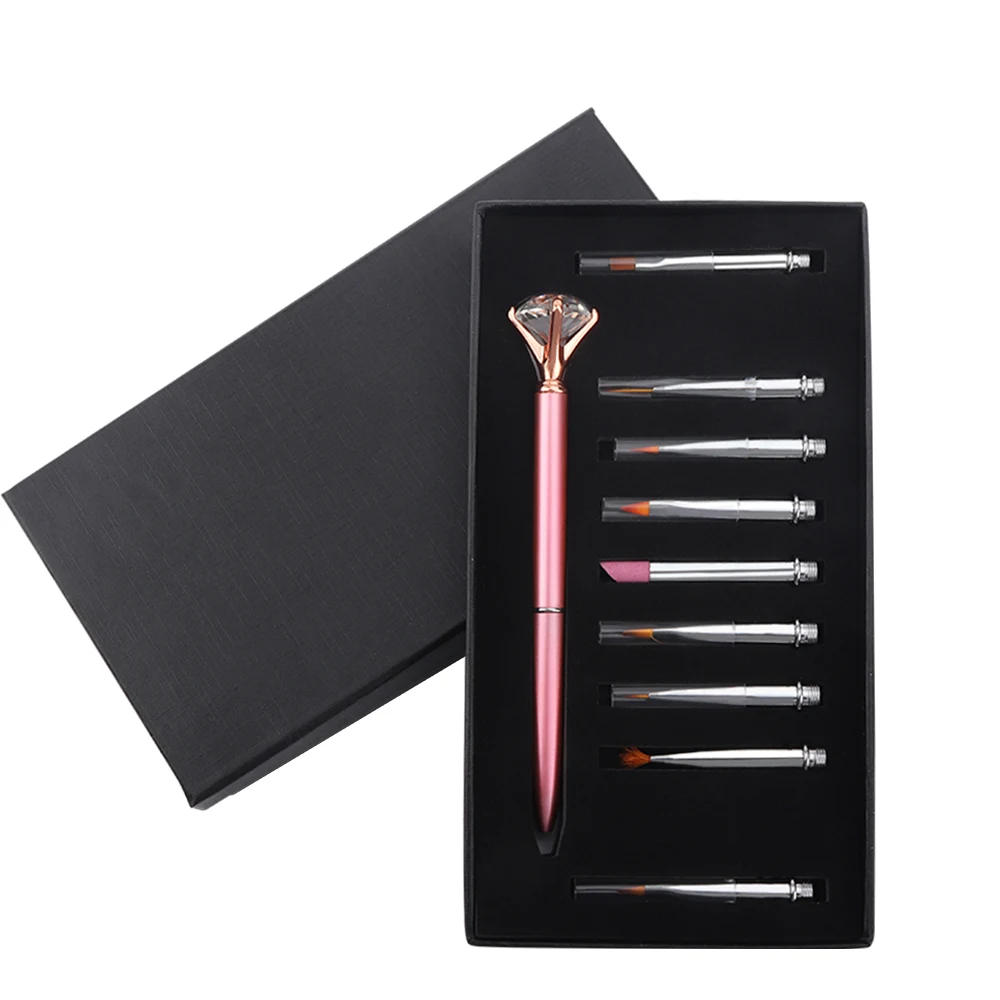 

10pcs Nail Brushes Set UV Gel Polish Painting Drawing Brushes with Replacement Head for Gel Brush Nail Dotting Art Beauty Tools