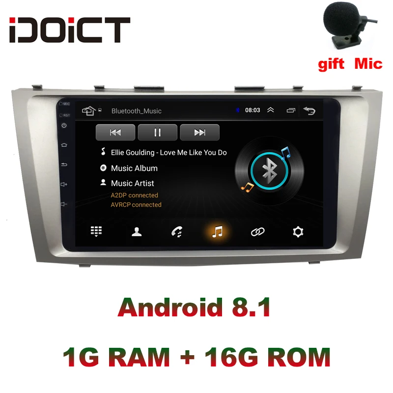 Автомобильный DVD плеер IDOICT Android 9 1 с GPS навигацией мультимедийный для Toyota Camry Radio 2006