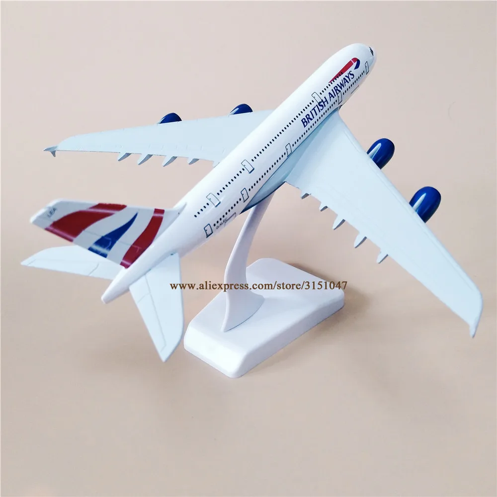 20 см модель воздушного самолета из металлического сплава British Airways Airbus 380 A380 Aircraft