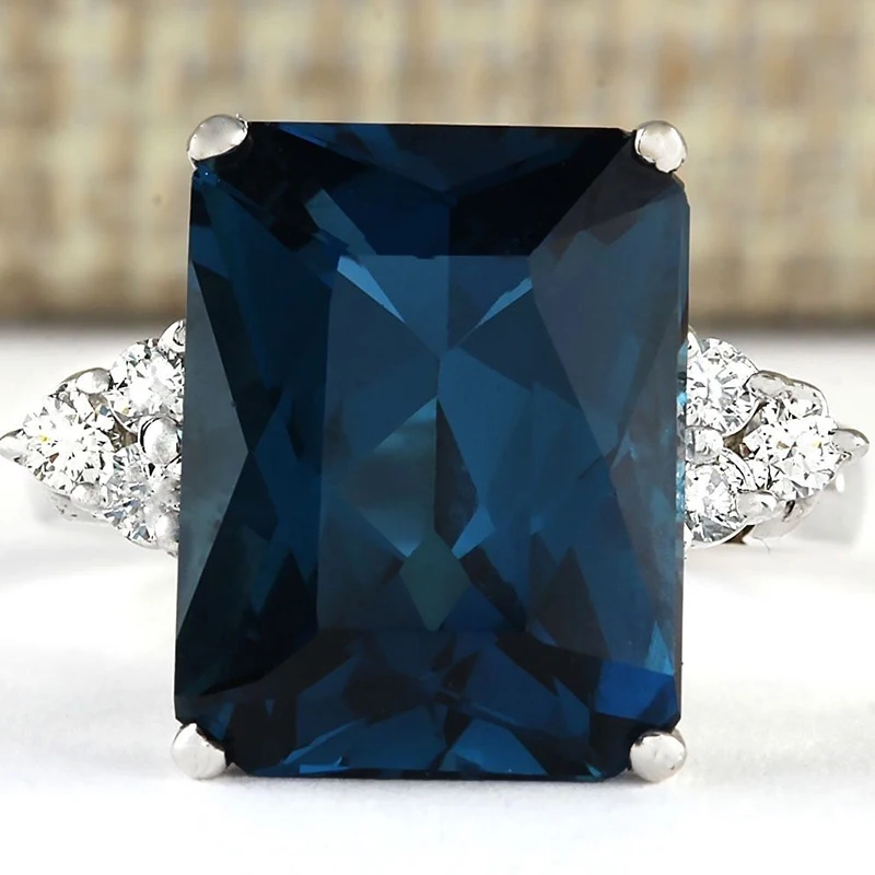 Ring K288 Модный большой голубой камень, кольцо, очаровательное ювелирное изделие для женщин, CZ обручальные кольца, кольцо для помолвки, Женские аксессуары, подарки Z4K146 - Цвет основного камня: Ring K288