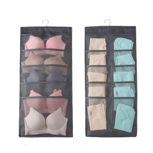 

Underwear Bra Socks Organizer Clothing Storage Bag Pockets Wardrobe Hang Bag Y6Y00142