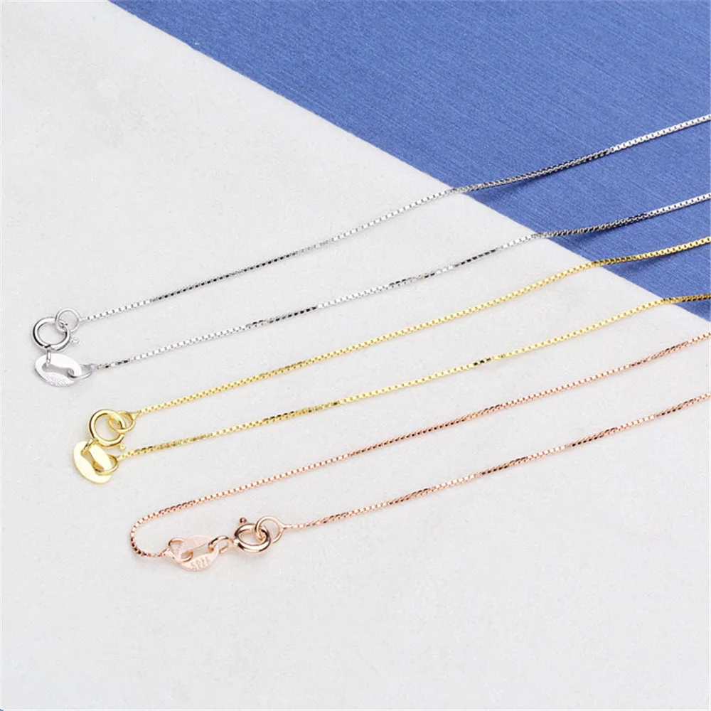 Ожерелье из серебра 925 пробы тонкая цепочка змея для женщин 45 см ожерелье